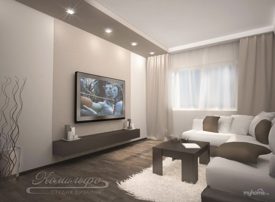 Гостиная в панельной двушке