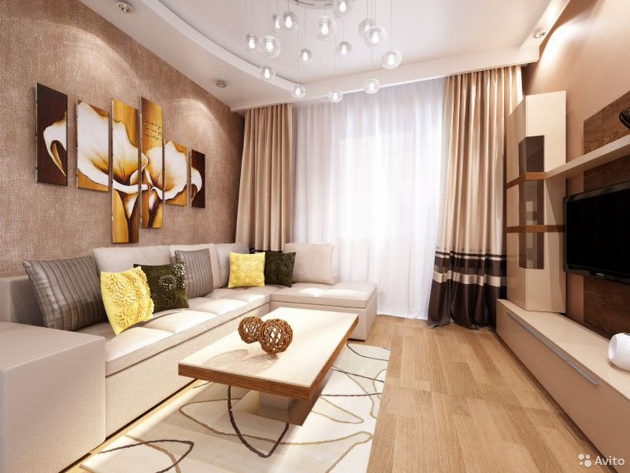 Стильная гостиная в хрущевке