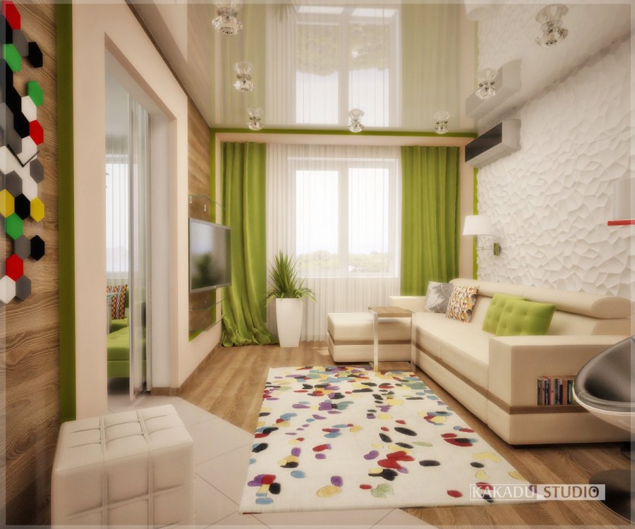 Интерьер зала в панельке