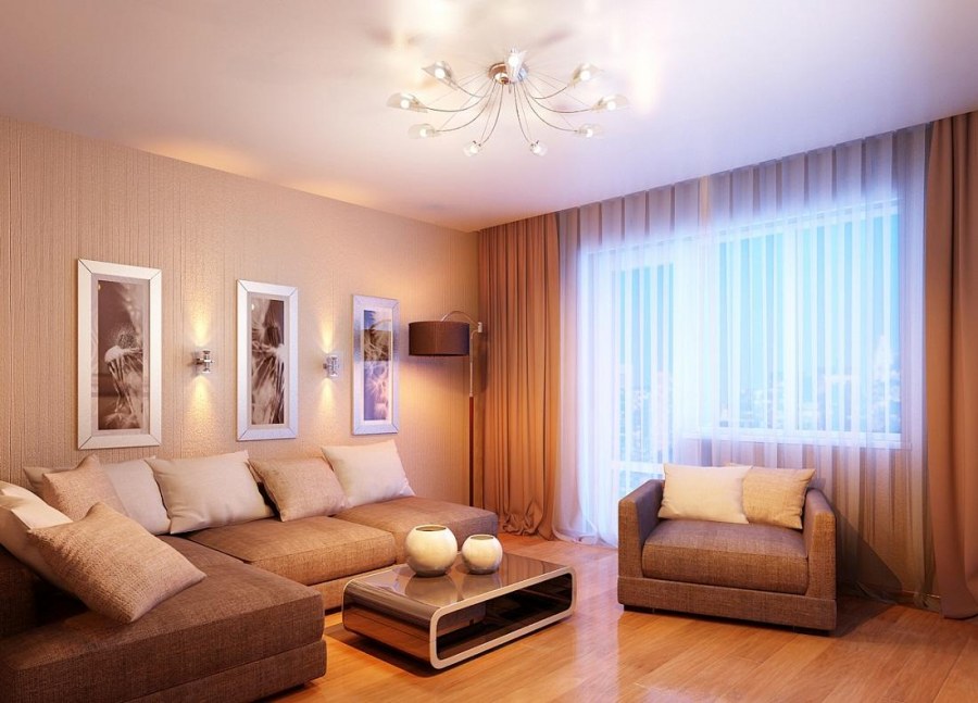 Гостиная в квартире панельного дома