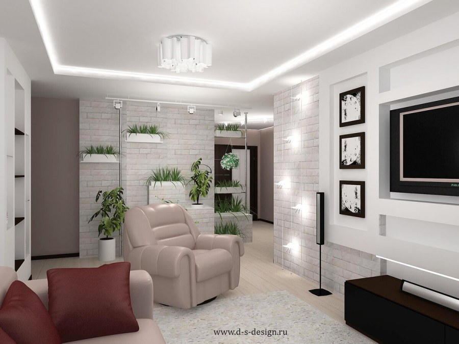 Интерьер гостинной 18кв м