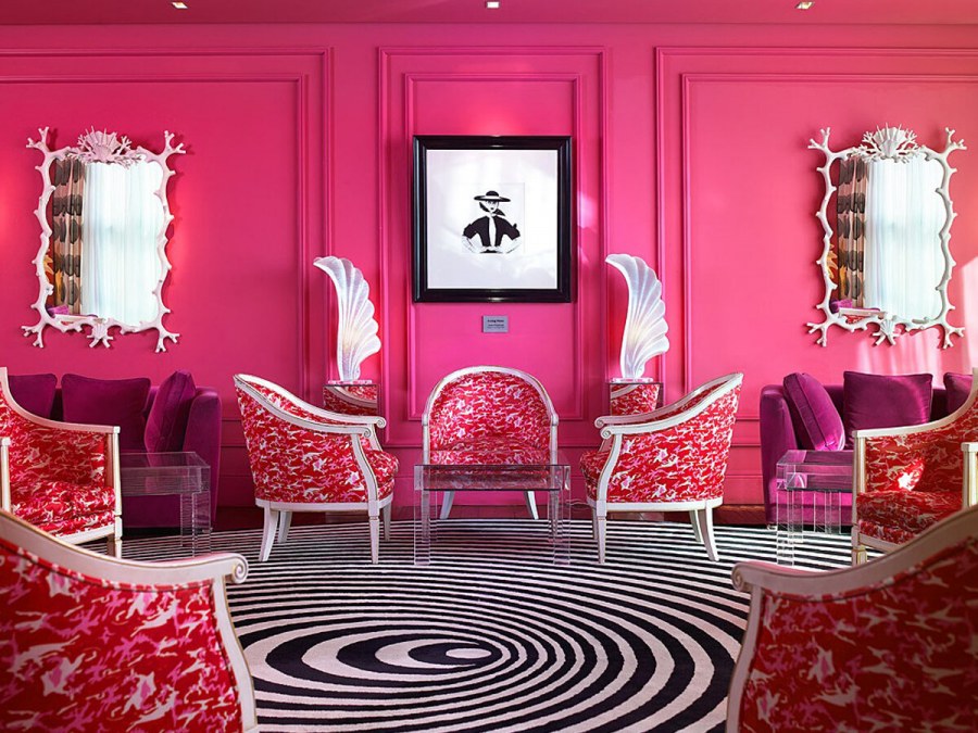 Розовый интерьер дизайнерский