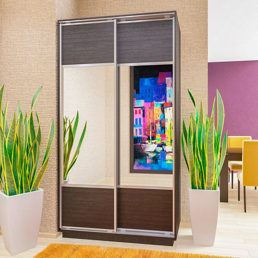 Шкаф-купе двухдверный Ника-1 с зеркалом