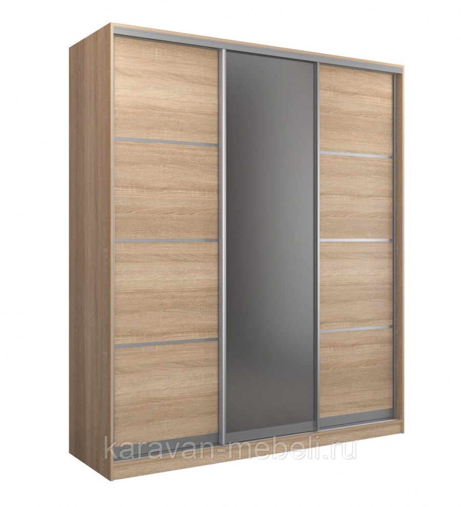 Шкаф купе 3-х дверный Бавария (Манхеттен) 2100