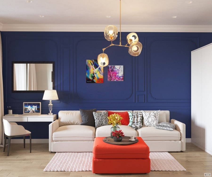 Стильный яркий интерьер