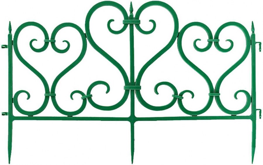 Ограждение садовое декоративное «ажурное» цвет зелёный