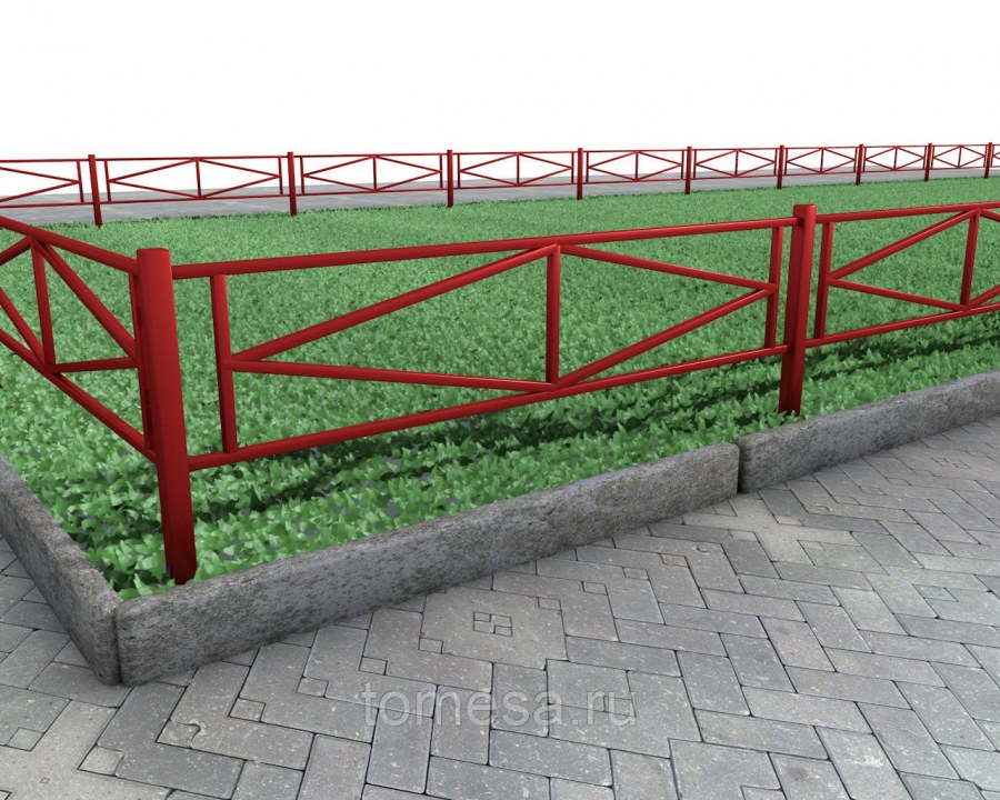 Газонное ограждение 500х2000 (цветник №4) 30м*5м с трех сторон