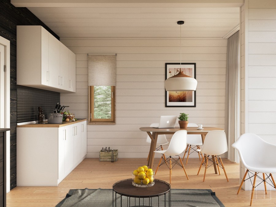 Интерьер деревянного дома внутри