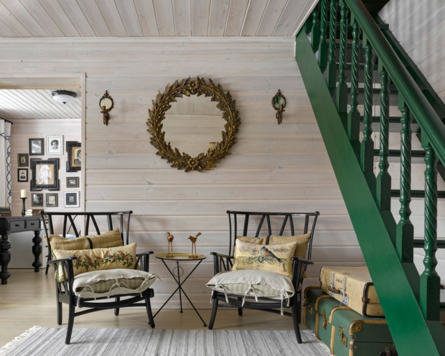 Интерьеры домов из клееного бруса