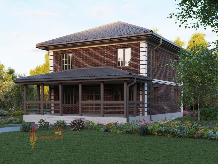 Терраса к кирпичному дому