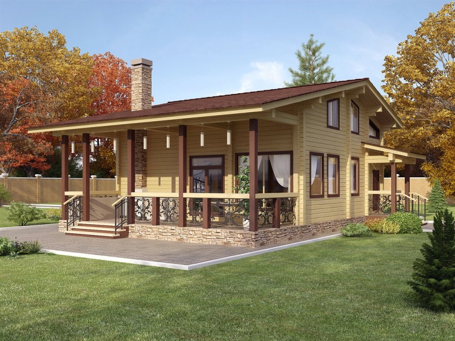 Дом с большой террасой