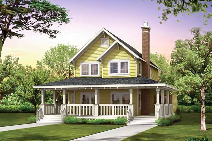 Дом с террасой сбоку