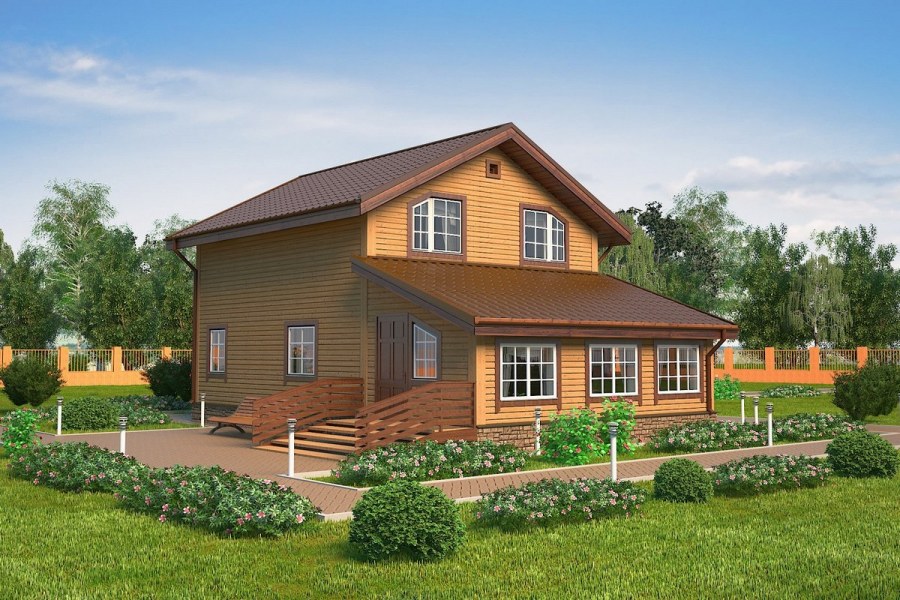 Дом с верандой брус