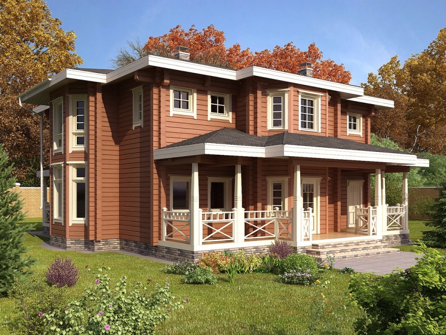 2х этажный дом с верандой