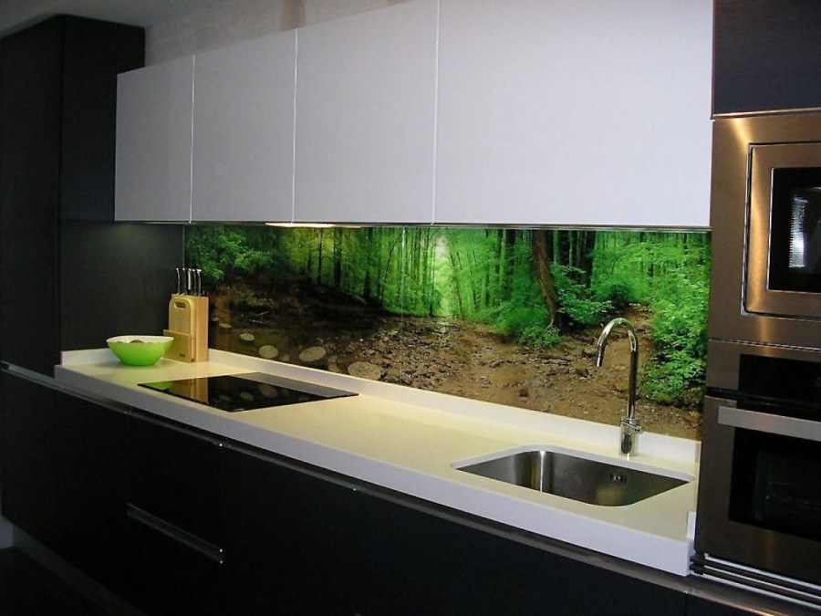 3d фартук для кухни с подсветкой