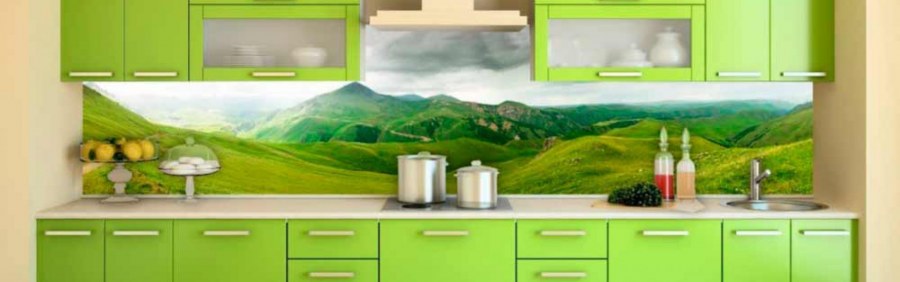 Зеленый пейзаж для кухни