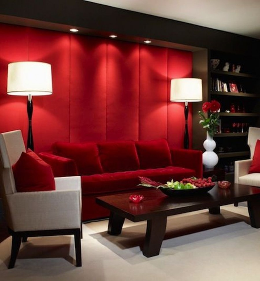Красный цвет в интерьере