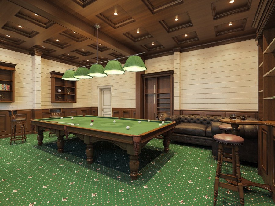 Бильярдная интерьер