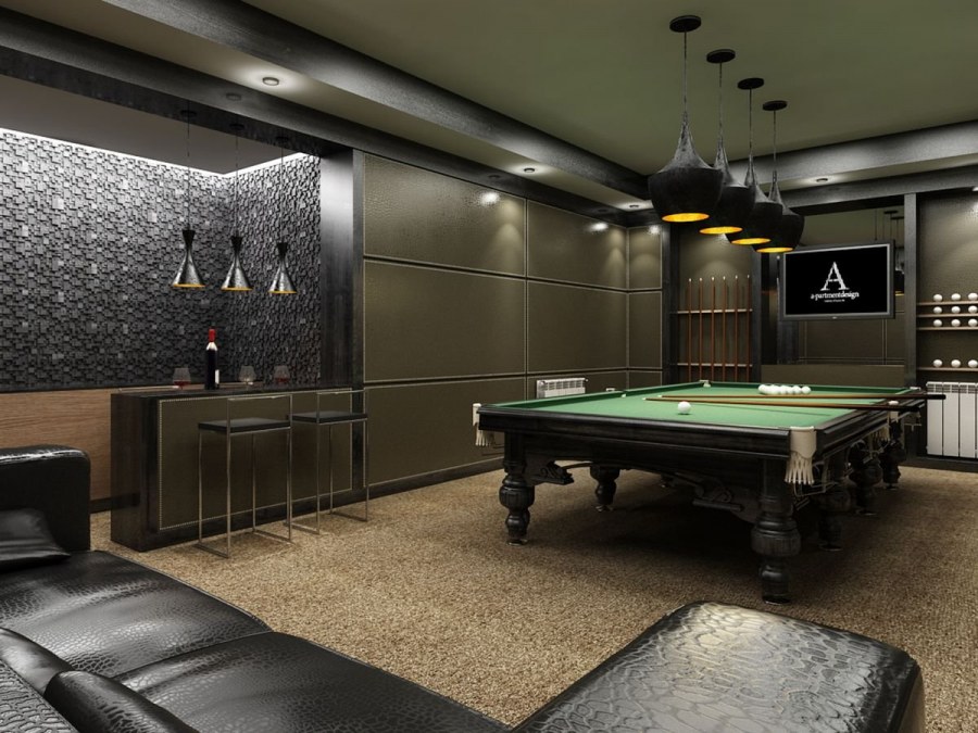 Бильярдная комната интерьер