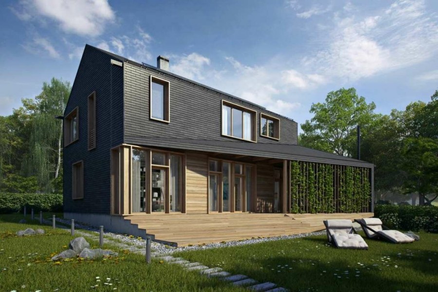 Дом в скандинавском стиле с панорамными окнами