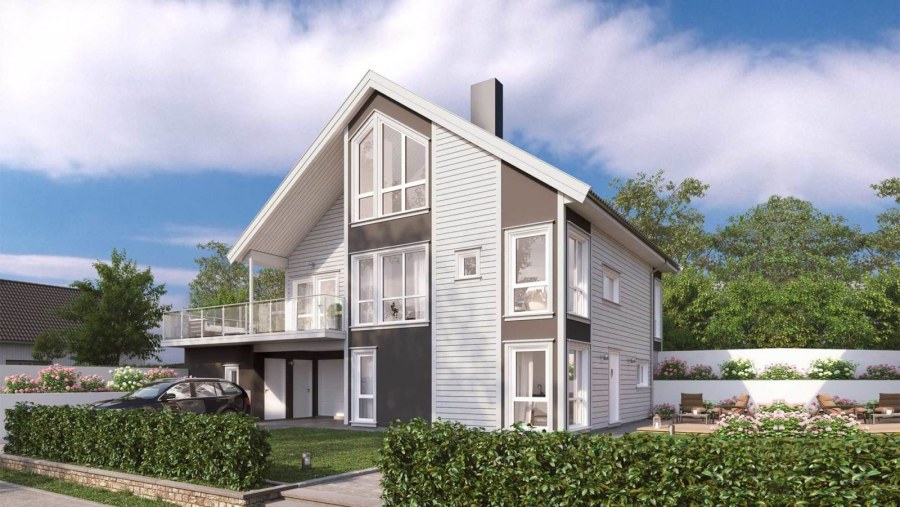 Скандинавский дом с мансардой