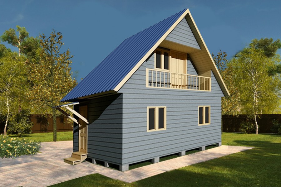 Небольшой домик с мансардой