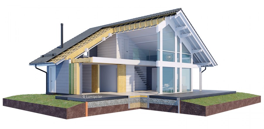 Финский дом с мансардой и террасой