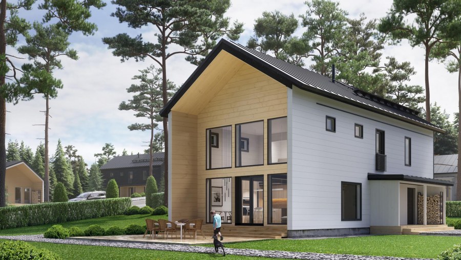 Дома в скандинавском стиле двухэтажный