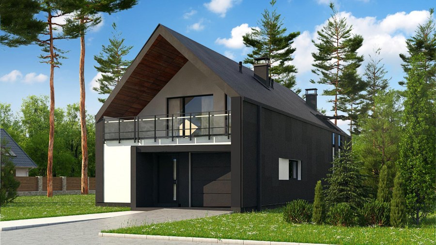 Компактный дом с гаражом