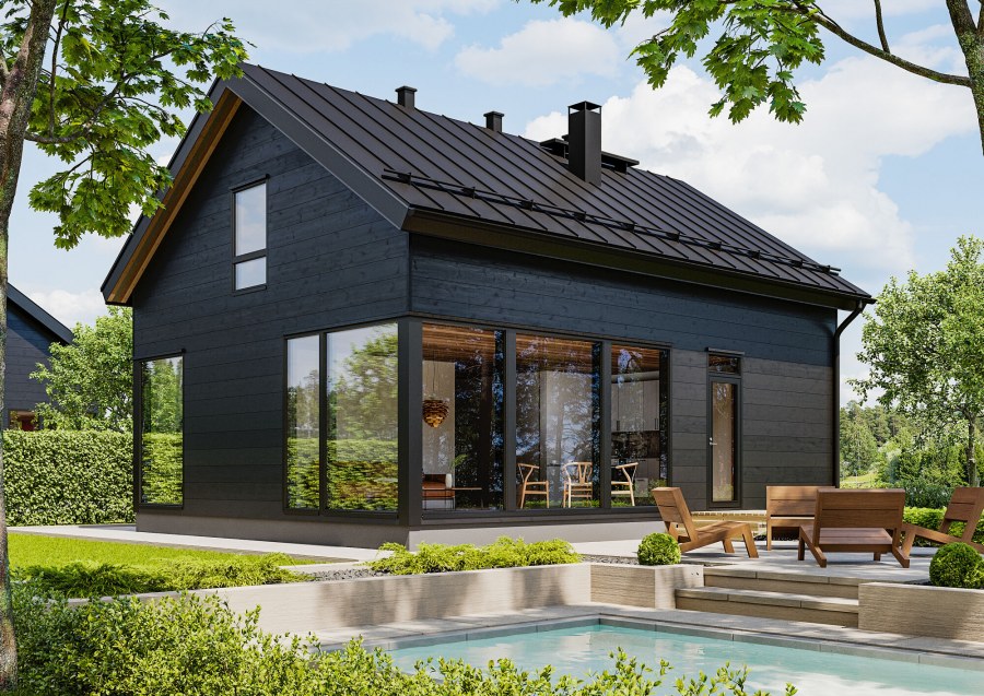 Небольшой каркасный дом в скандинавском стиле