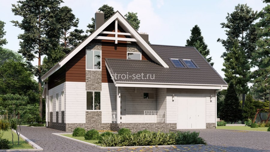 Каркасный дом с террасой