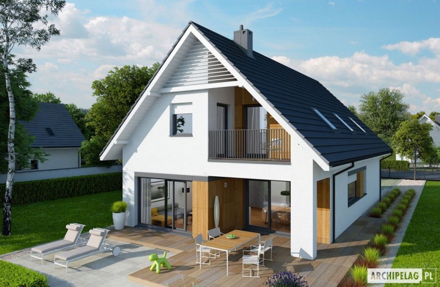 Дом с односкатной крышей Скандинавия