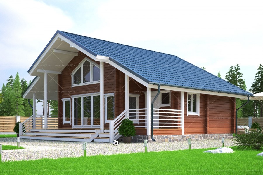 Дом с мансардой и балконом 120кв