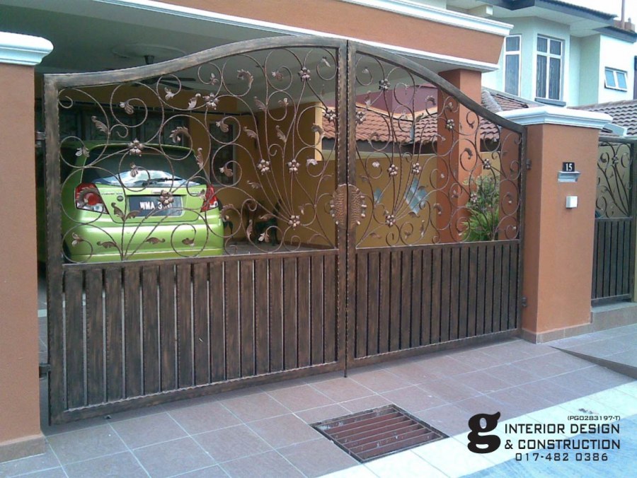 Ворота дерево поликарбонат