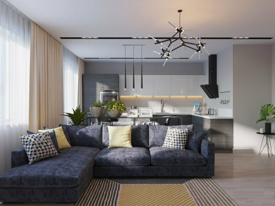 Кухня-гостиная в современном стиле