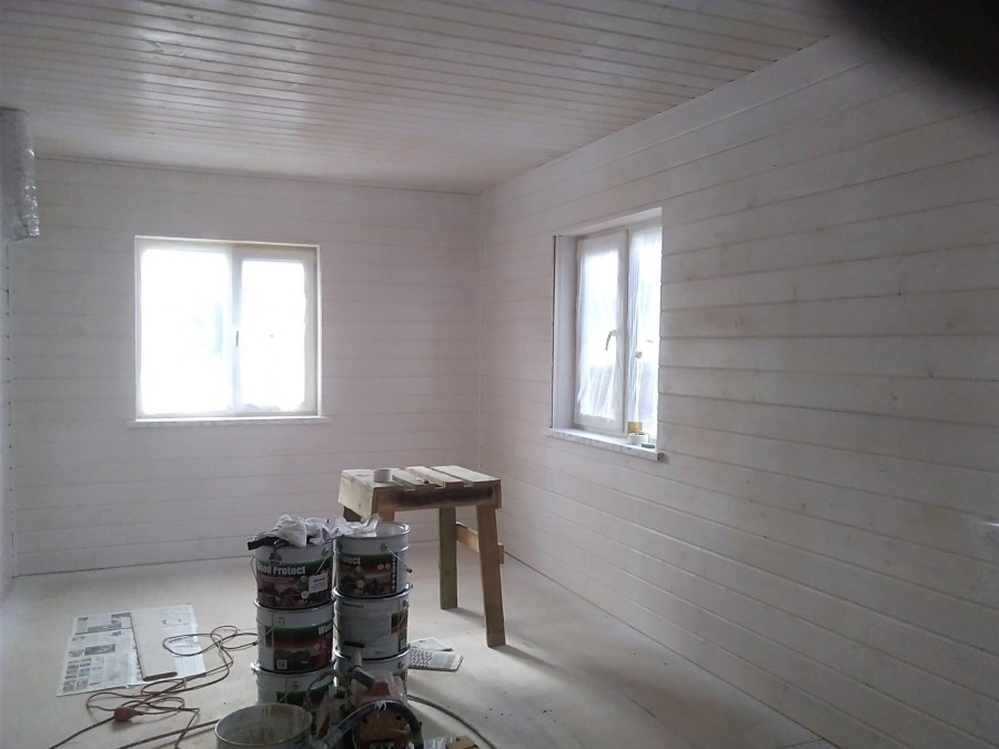 Дом внутри покрашен краской