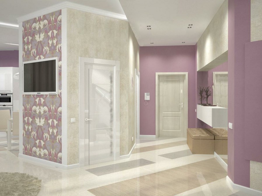 Прихожая в лавандовых тонах