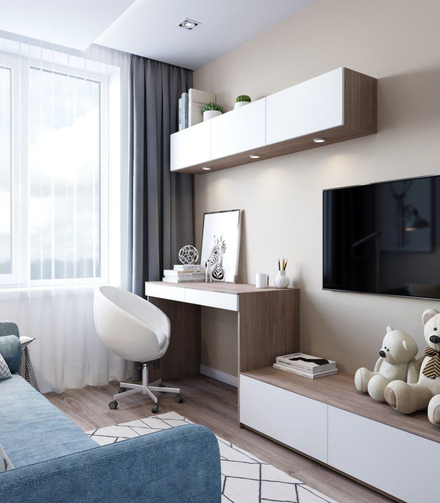 Рабочее место в маленькой гостиной