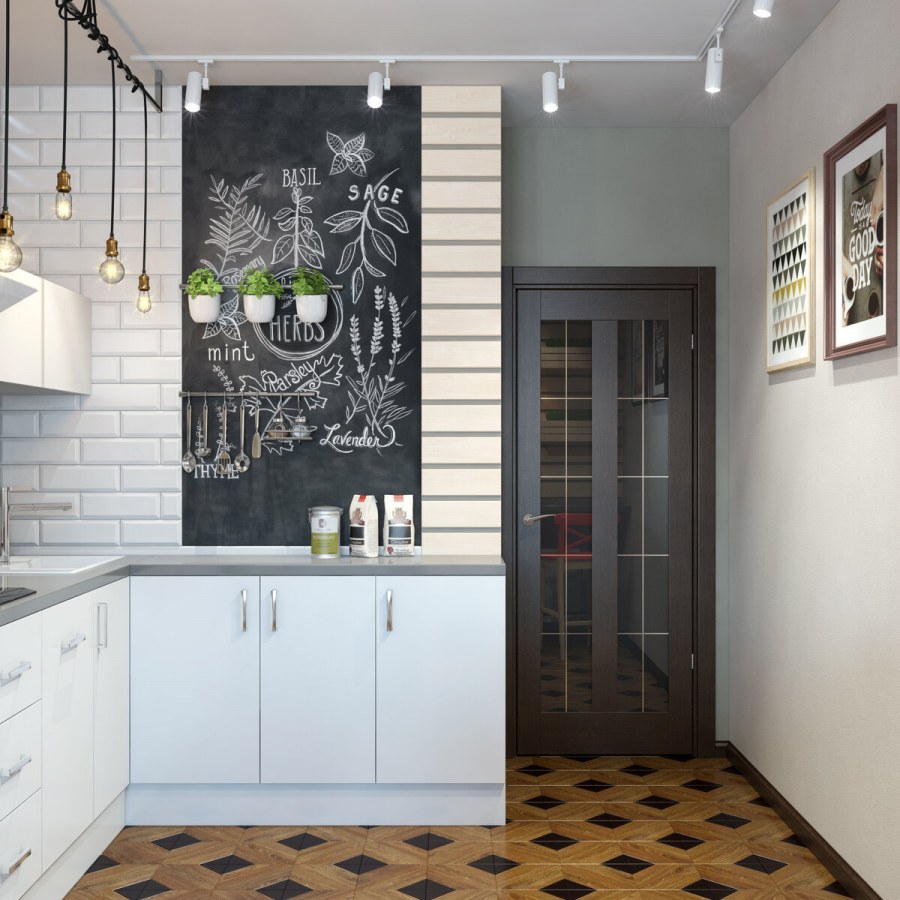 Кухня в стиле Сканди 12 кв.м