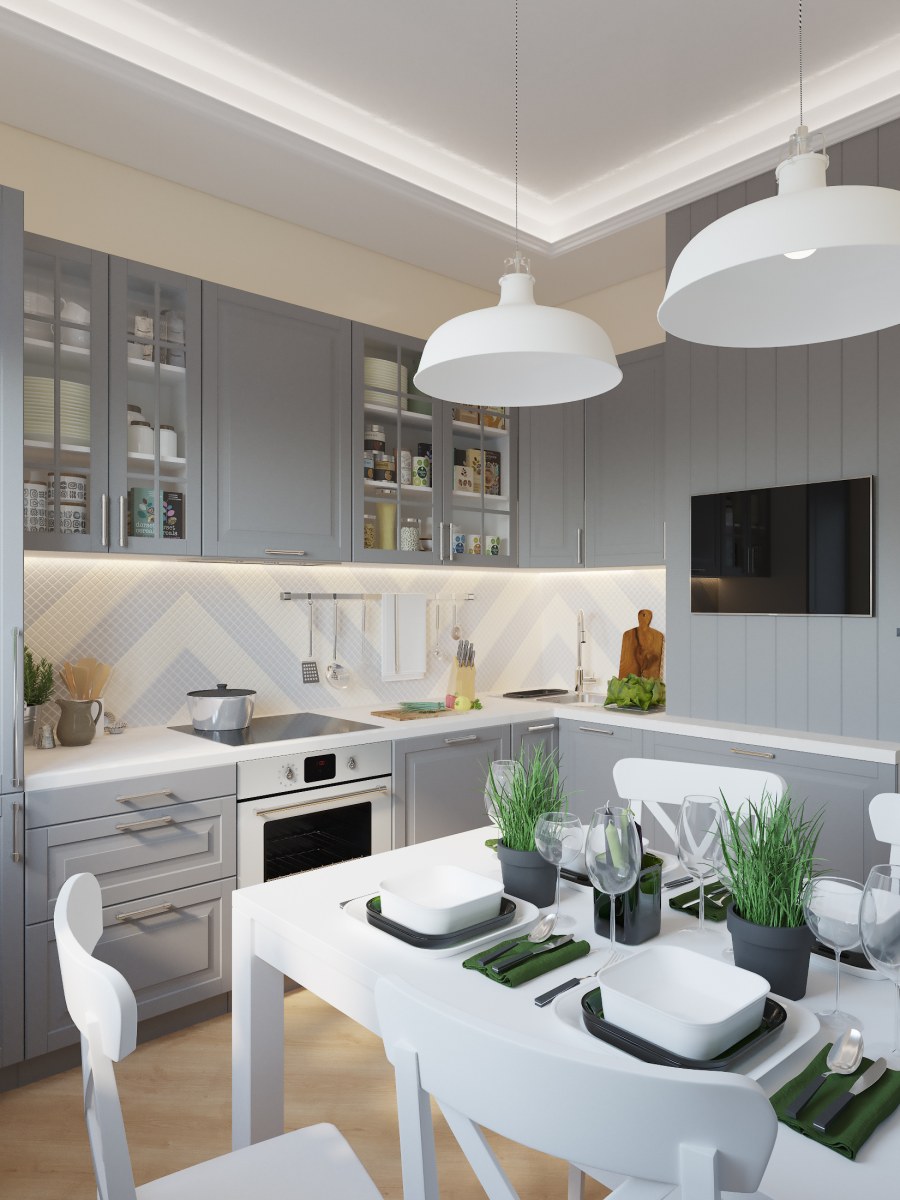 Кухня в скандинавском стиле белая