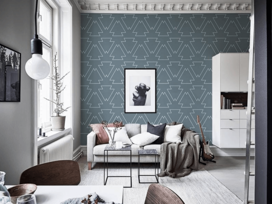 Акцентная стена в гостиной