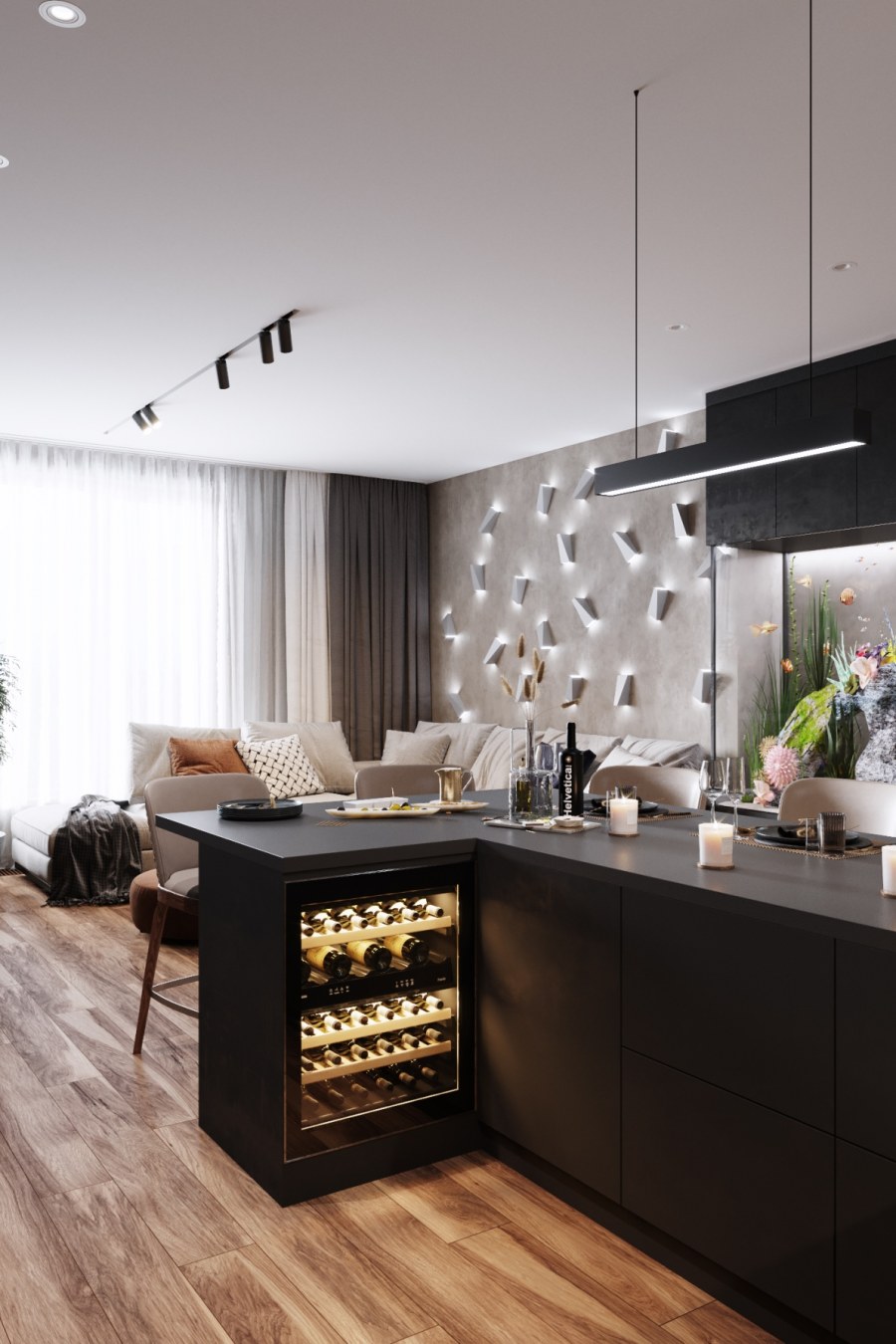 Кухня-гостиная в современном стиле