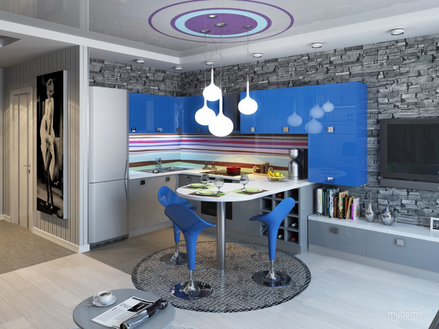 Необычные кухни в студии