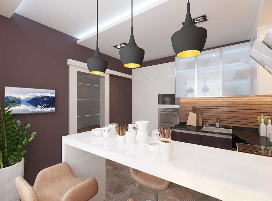 Кухня в современном стиле 13 кв