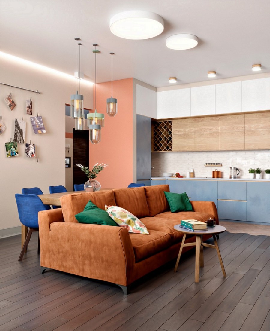 Кухня-гостиная цветовые решения