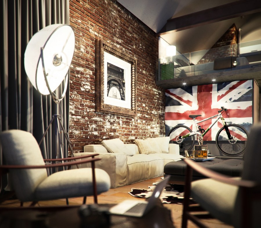 Брутальный стиль в интерьере