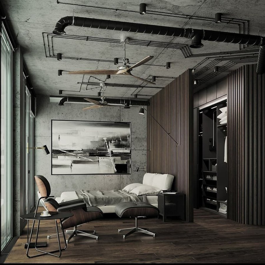 Брутальный мужской интерьер