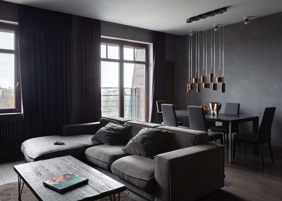 Цветовая гамма в стиле брутализм в интерьере