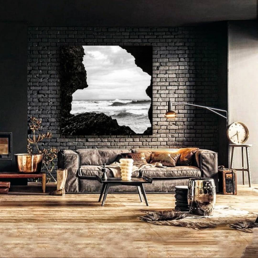 Черный кирпич в интерьере