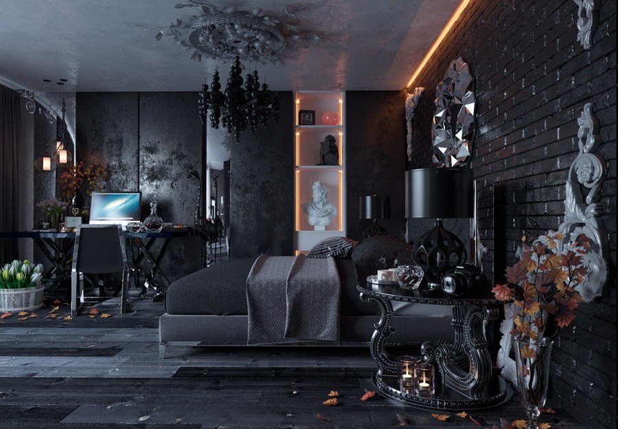 Серая спальня